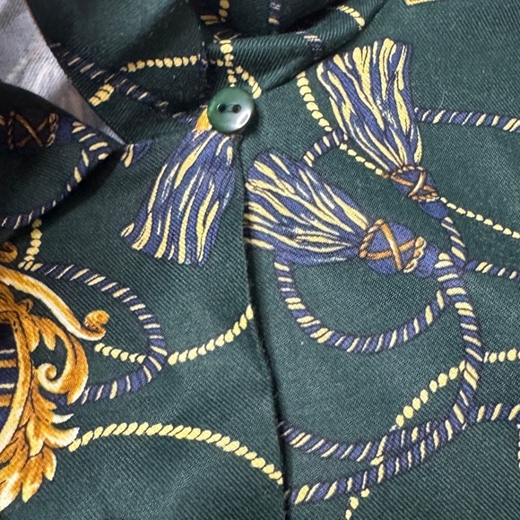 Pendleton Vintage Women’s Rayon Green‎ Gold Equestrian Blouse Size 14 Petite NWT - Picture 2 of 9